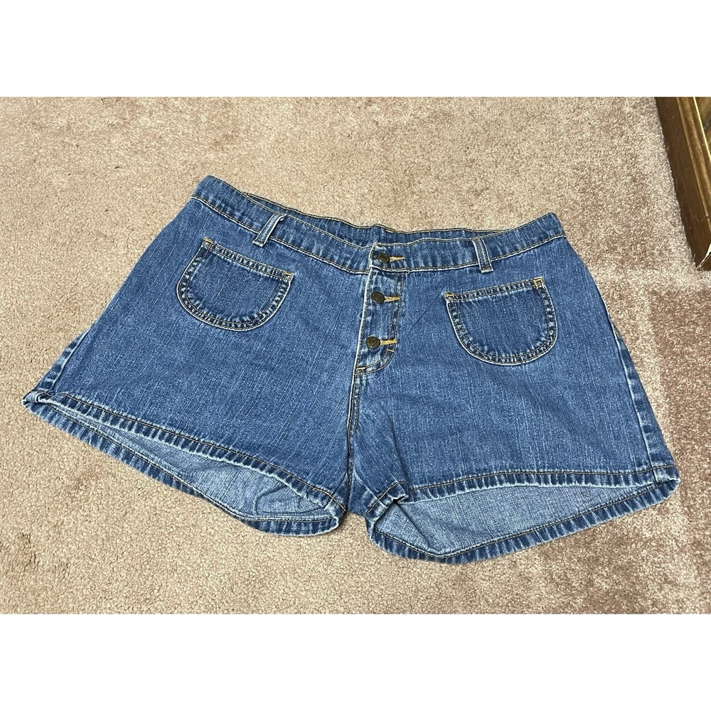 Jordache Jean Shorts Women's 15/16 Button Fly Denim Blue Casual y2k vtg